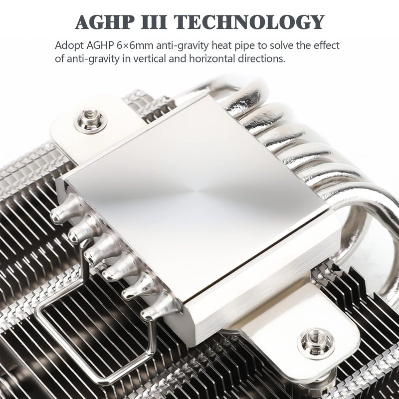 Thermalright مبرد هواء منخفض الارتفاع AXP120-X67 لوحدة المعالجة المركزية مع مروحة TL-12015 PWM هادئة بحجم 120 مم، 6 أنابيب حرارية، ارتفاع 67 مم، متوافق مع AMD AM4/AM5 وIntel LGA 1700/1150/1151/1155/1156/1200 - Image 2
